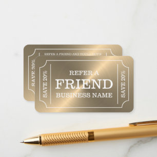 Gold Ticket Style Referral Card