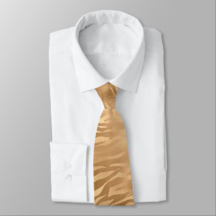 Gold Tiger Print Men's Tie