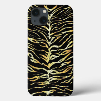 Gold tiger stripes design iPhone 13 case