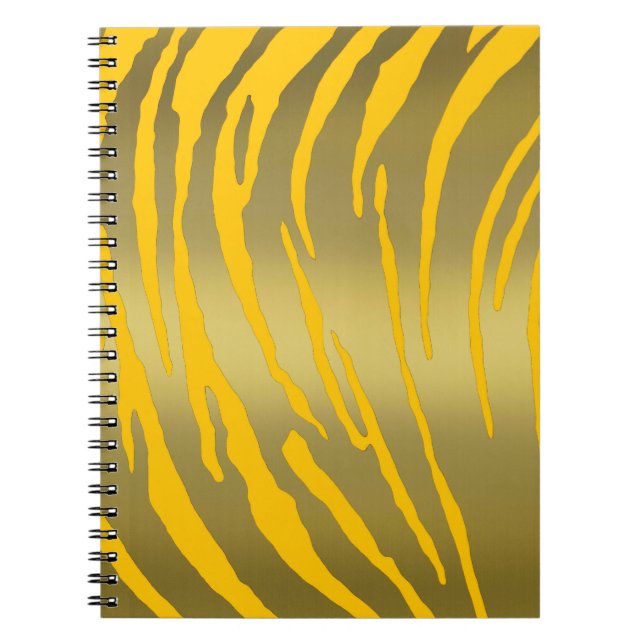 Gold Tiger Stripes Yellow Notebook (Front)