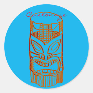 Gold Tiki Sculpture Thunder_Cove Classic Round Sticker