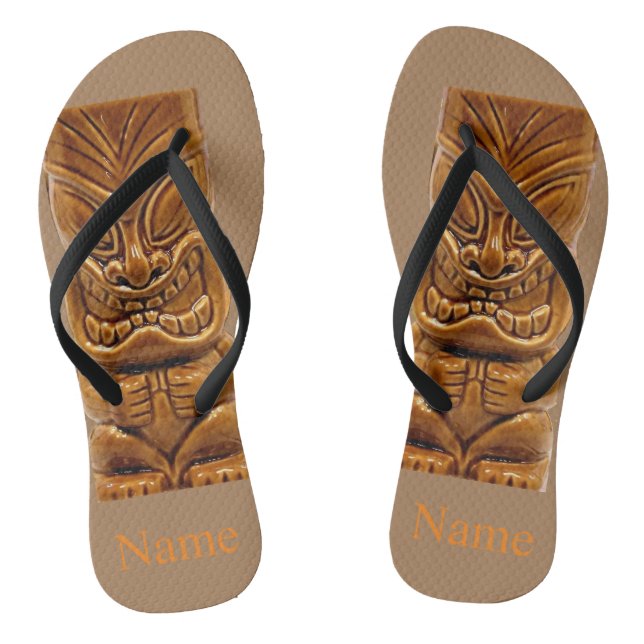 Gold Tiki Sculpture Thunder_Cove Jandals (Footbed)