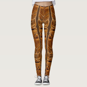 Gold Tiki Sculpture Thunder_Cove  Leggings