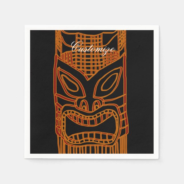 Gold Tiki Sculpture Thunder_Cove Napkin (Front)