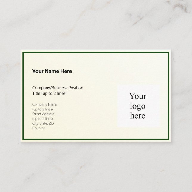 Gold Tint Gradient & Hunter Logo Std. Business Card (Front)