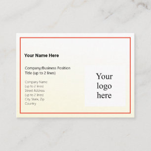 Gold Tint Gradient & Orange-Red Frm. Logo Mighty Business Card