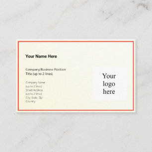 Gold Tint Gradient & Orange-Red Logo Std. Business Card