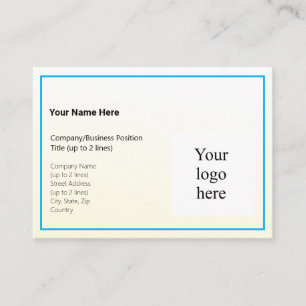 Gold Tint Gradient & Sky Blue Logo Mighty Business Card