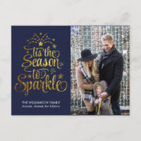 Gold Tis the Season to Sparkle Custom Photo