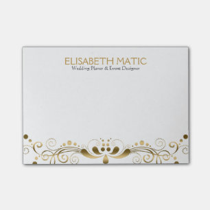 Gold Tone Floral Lace Post-it Notes