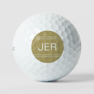 Gold Tone Monogrammed Initial Personalised Golfer Golf Balls