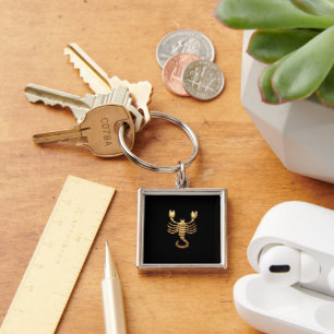 Gold Tone Scorpio Scorpion Symbol Zodiac Key Ring