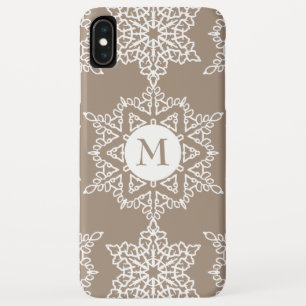 Gold Tone Snowflakes Christmas Monogram Case-Mate iPhone Case
