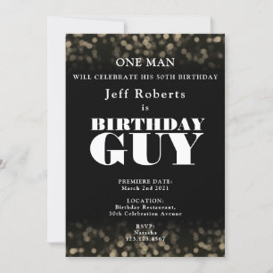 Gold tone sparkly invitation