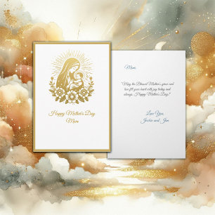 Gold Tone Virgin Mary Mother’s Day Card