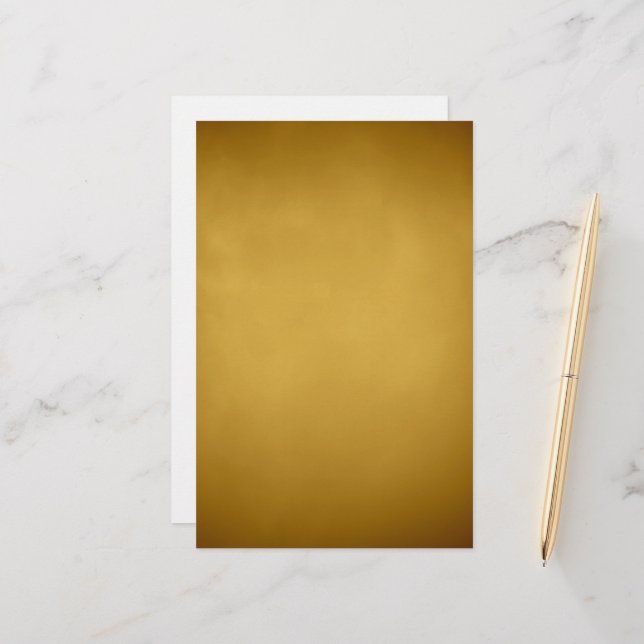 Gold Tones Yellow Ocher Earth Colors Art Stationery (Front/Back In Situ)