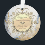 Gold Touch Diamonds 50th Wedding Anniversary Ornament<br><div class="desc">Elegant gold floral swirls 50th wedding anniversary ornament.</div>