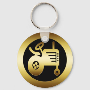 GOLD TRACTOR KEY RING