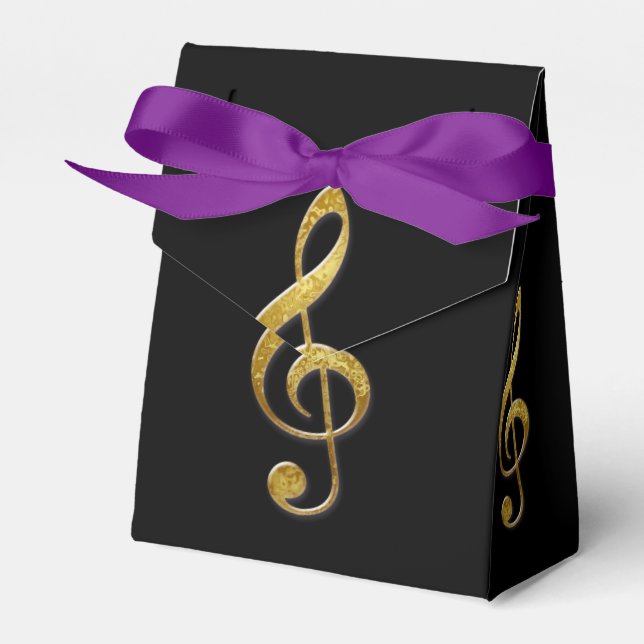 "gold" treble clef favour box (Front Side)