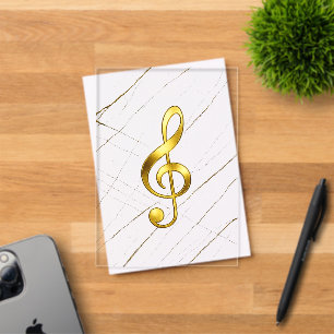 Gold Treble Clef Marble Acrylic Invitations