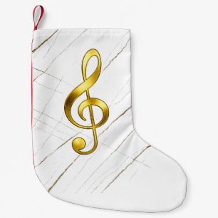 Gold Treble Clef Marble Home Decor Small Christmas Stocking