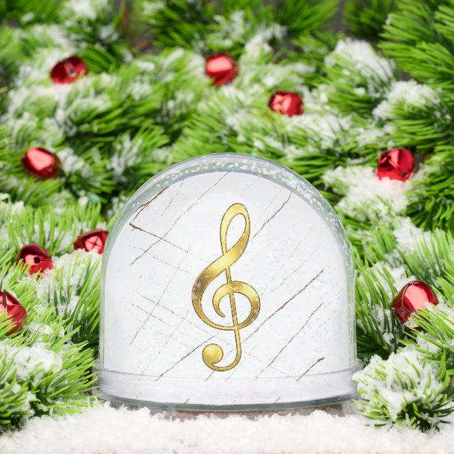 Gold Treble Clef Marble Home Decor Snowglobe (Christmas)