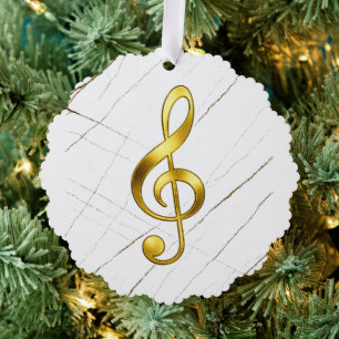 Gold Treble Clef Marble Home Decor Tree Decoration Card