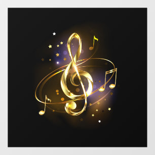 Gold Treble Clef Music