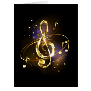 Gold Treble Clef Music