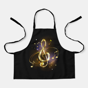Gold Treble Clef Music Apron
