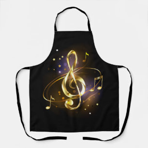 Gold Treble Clef Music Apron