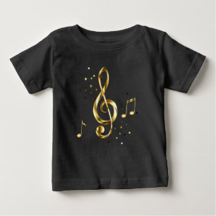 Gold Treble Clef Music Baby T-Shirt