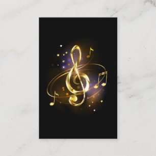Gold Treble Clef Music Business Card
