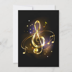 Gold Treble Clef Music Card