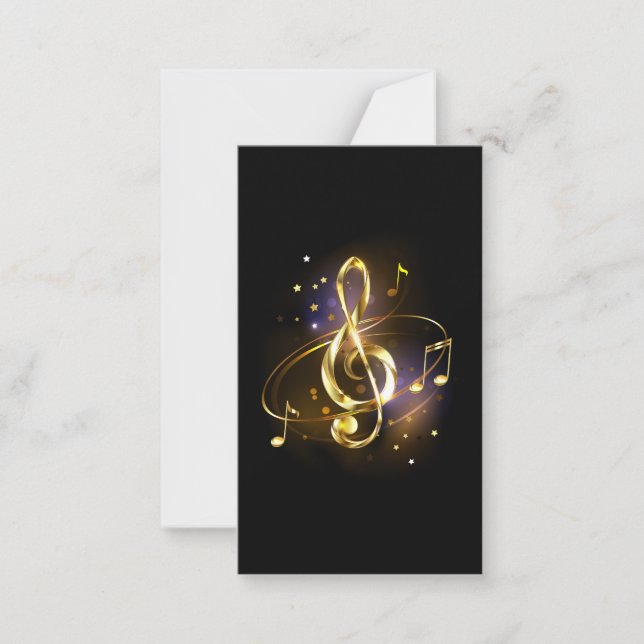 Gold Treble Clef Music Card (Front)