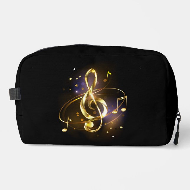 Gold Treble Clef Music Dopp Kit (Front)