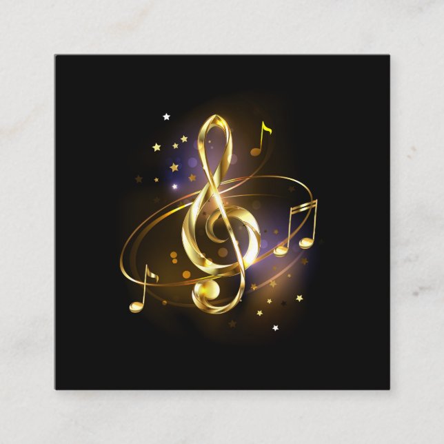 Gold Treble Clef Music Enclosure Card (Front)