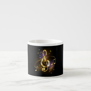 Gold Treble Clef Music Espresso Cup