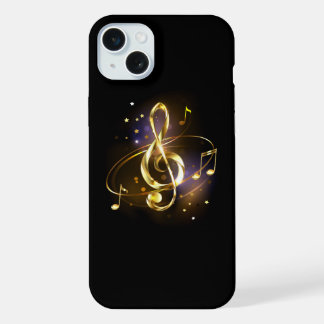 Gold Treble Clef Music iPhone 15 Plus Case