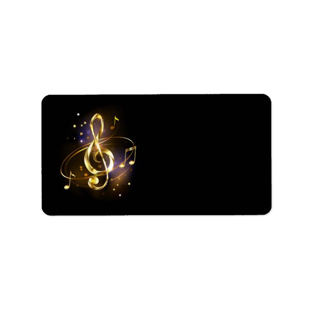Gold Treble Clef Music Label (Front)