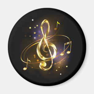 Gold Treble Clef Music Magnet