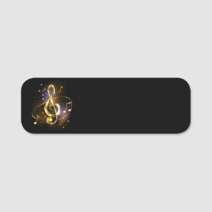 Gold Treble Clef Music Name Tag