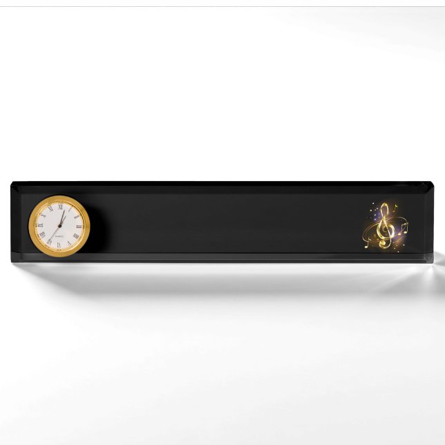 Gold Treble Clef Music Nameplate (Front)
