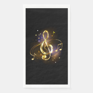Gold Treble Clef Music Napkin
