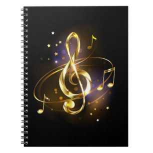 Gold Treble Clef Music Notebook
