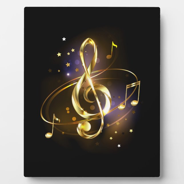 Gold Treble Clef Music Plaque (Front)