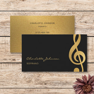 Gold Treble Clef Professional Musician Singer Business Card
