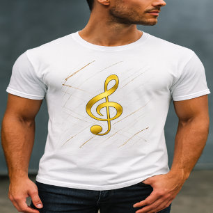 Gold Treble Clef Shirt – Elegant Music Style