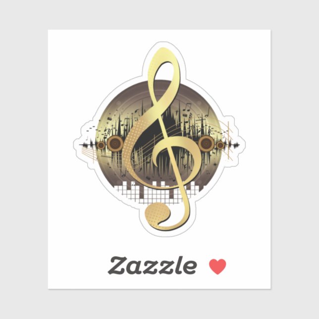Gold Treble Clef Vinyl Record Music Lover (Sheet)