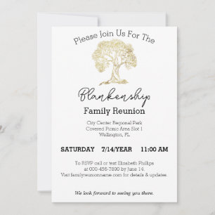 Gold Tree Artwork Family Reunion Template